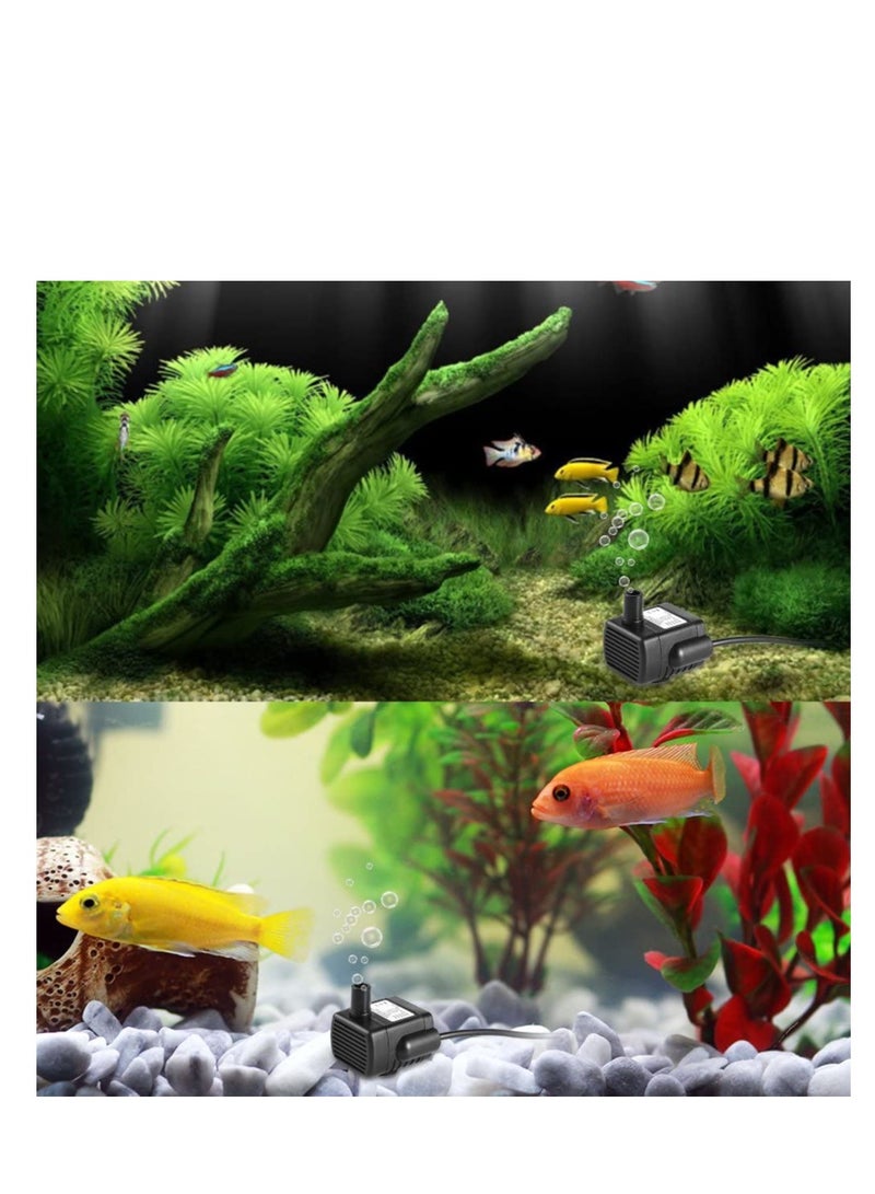 مضخة نافورة USB ميني  مضخات غاطسة مدمجة مضخة مياه فعالة مضخة هادئة في الهواء الطلق لمسبح صغير خزان سمك سلك طويل 180 لتر/ساعة سوداء - Image 4